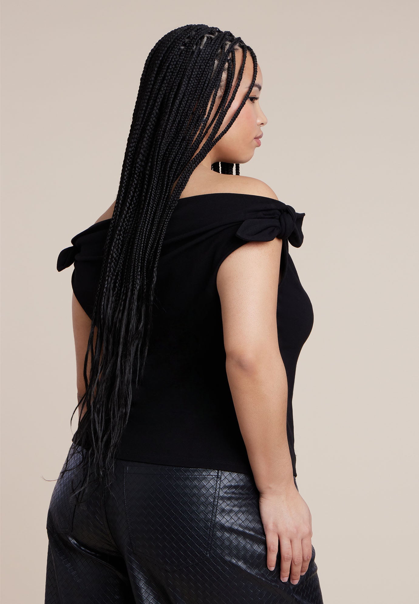 Off Shoulder Top With Ties image number 1