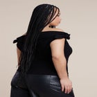 Off Shoulder Top With Ties image number null