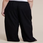 Drawstring Wide Leg Linen Pant image number null