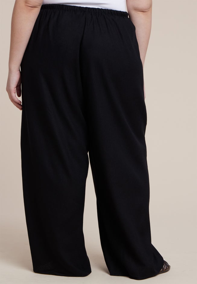 Drawstring Wide Leg Linen Pant image number 2