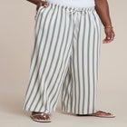 Drawstring Wide Leg Linen Pant image number null