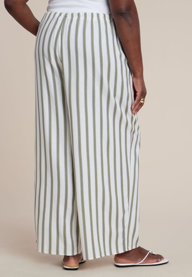 Drawstring Wide Leg Linen Pant image number 2