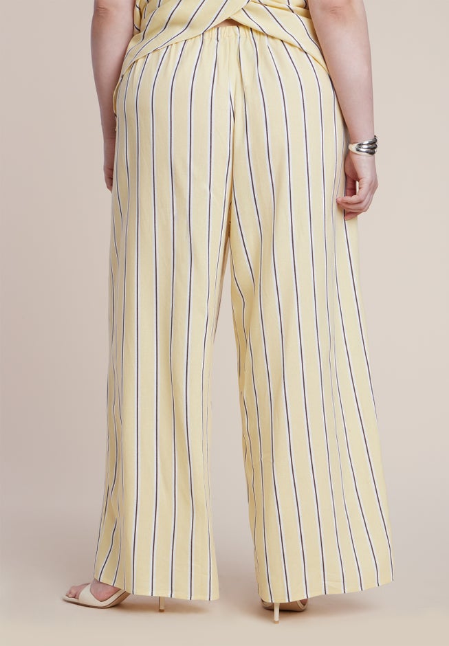 Drawstring Wide Leg Linen Pant image number 2