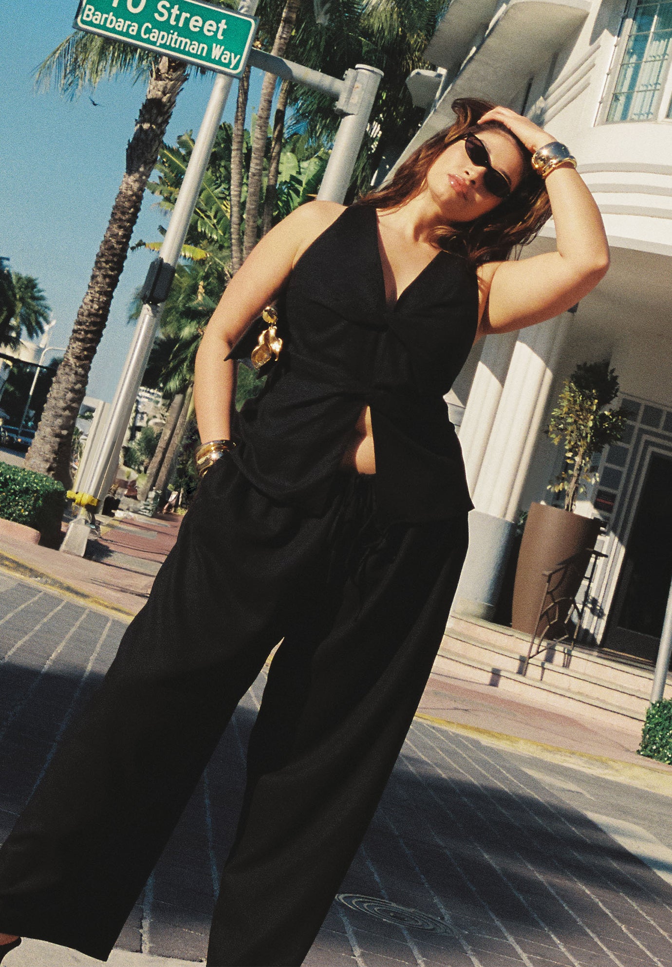 Drawstring Wide Leg Linen Pant image number 0