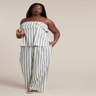 Drawstring Wide Leg Linen Pant image number null