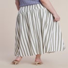 Drop Waist Striped Linen Skirt image number null