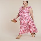 PatBO x ELOQUII Ruffle Detail Maxi Dress image number null