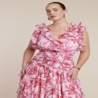 PatBO x ELOQUII Ruffle Detail Maxi Dress image number null