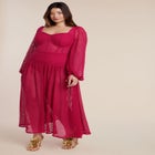 PatBO x ELOQUII Corset Waist Maxi Dress image number null