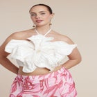 PatBO x ELOQUII Embellished Flower Appliqu&eacute; Top image number null