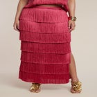 PatBO x ELOQUII Fringe Column Maxi Skirt image number null