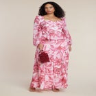 PatBO x ELOQUII Puff-Sleeve Peplum Top image number null