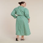 Cinch Detail Poplin Midi Dress image number null