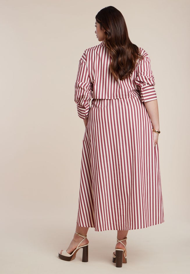 Cinch Detail Poplin Midi Dress image number 2