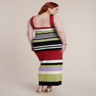 Neckline Detail Striped Sweater Dress image number null