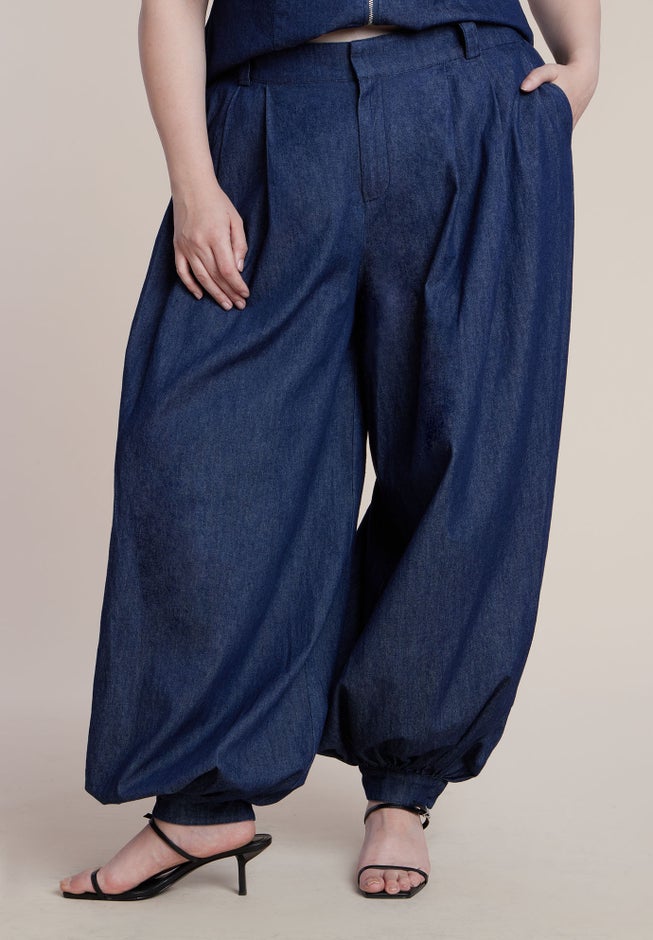 High Rise Chambray Trouser image number 1