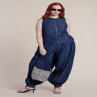 High Rise Chambray Trouser image number null