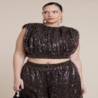 Sequin Strong Shoulder Top image number null