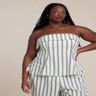 Sleeveless Linen Top With Foldover image number null