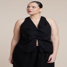 Twisted Linen Halter Top image number null