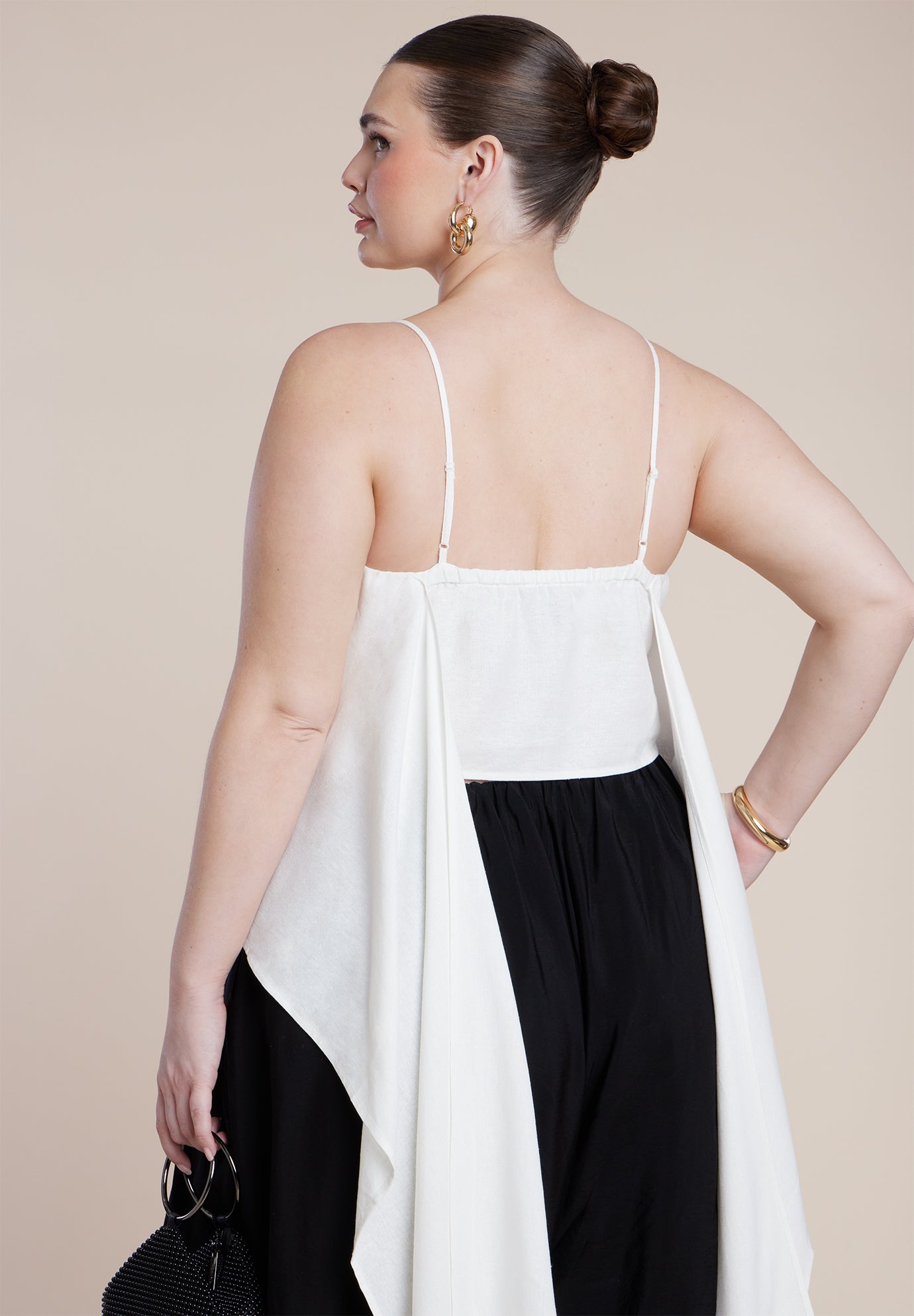Cascading Linen Crop Top image number 3