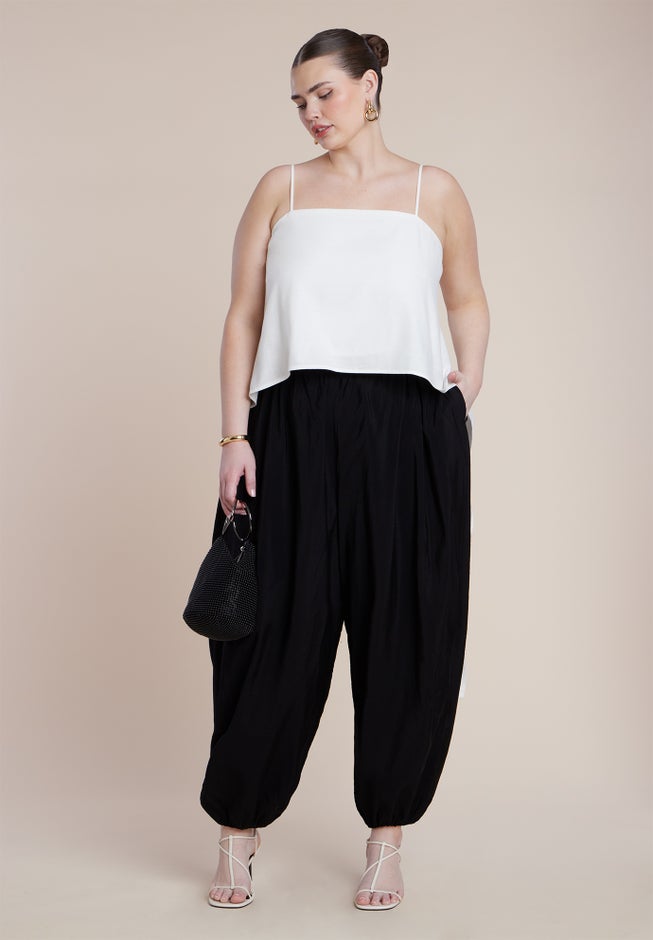 Cascading Linen Crop Top image number 5