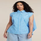 Button Up Shirt With Open Back image number null