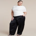 Sleeve Overlay Draped Top image number null