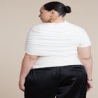 Sleeve Overlay Draped Top image number null