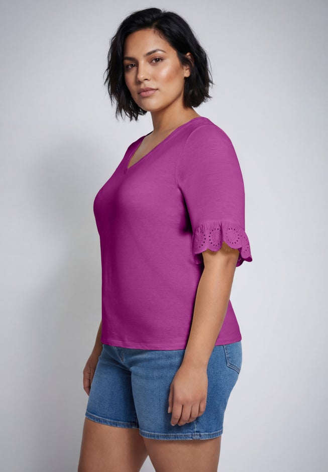Eyelet Trim Top image number 2