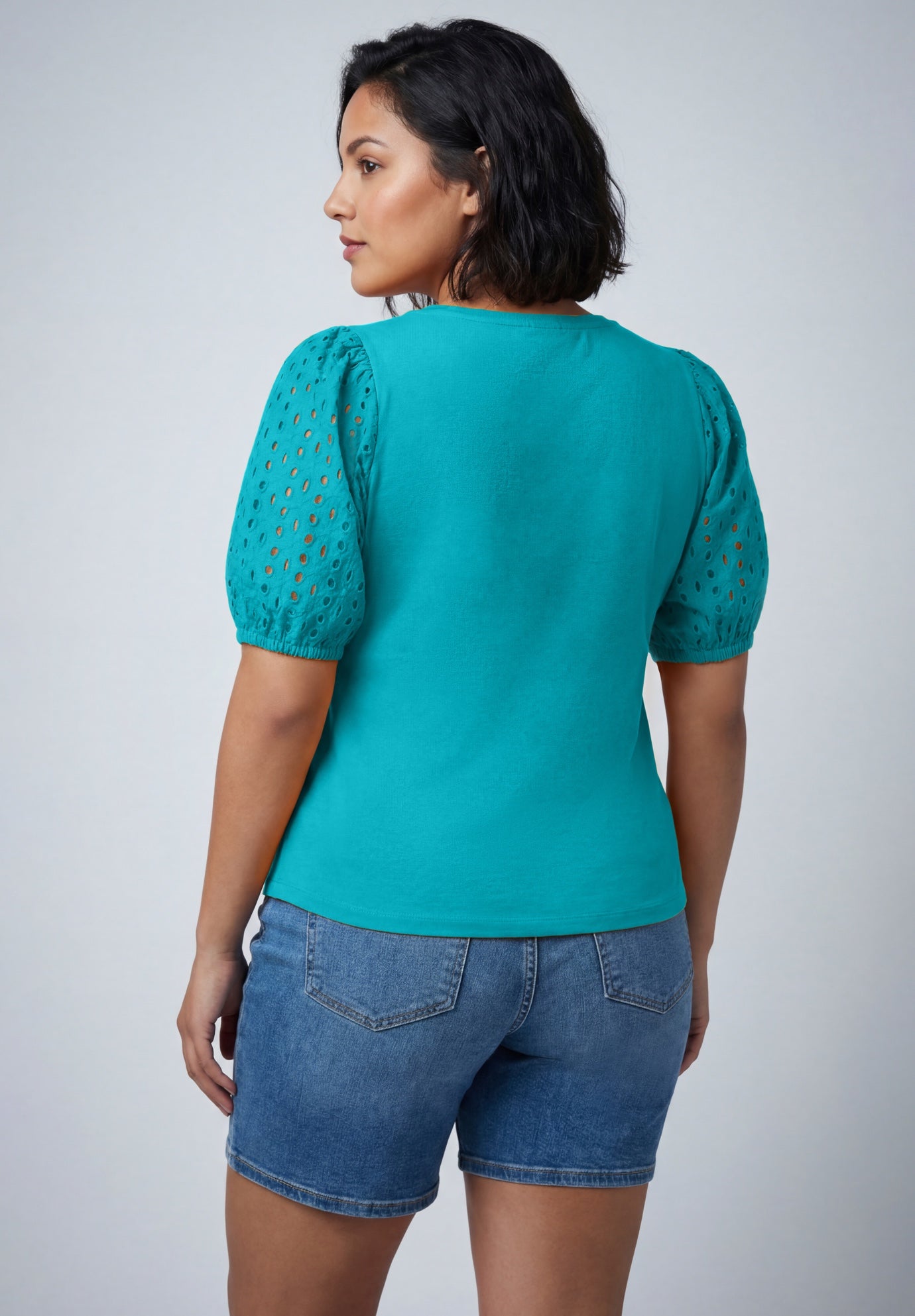 Eyelet Sleeve Tee image number 1