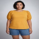 Eyelet Sleeve Tee image number null