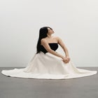 Strapless Color-Blocked Satin Gown image number null