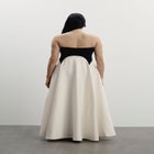 Strapless Color-Blocked Satin Gown image number null