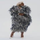 Ostrich Feather Cropped Jacket image number null