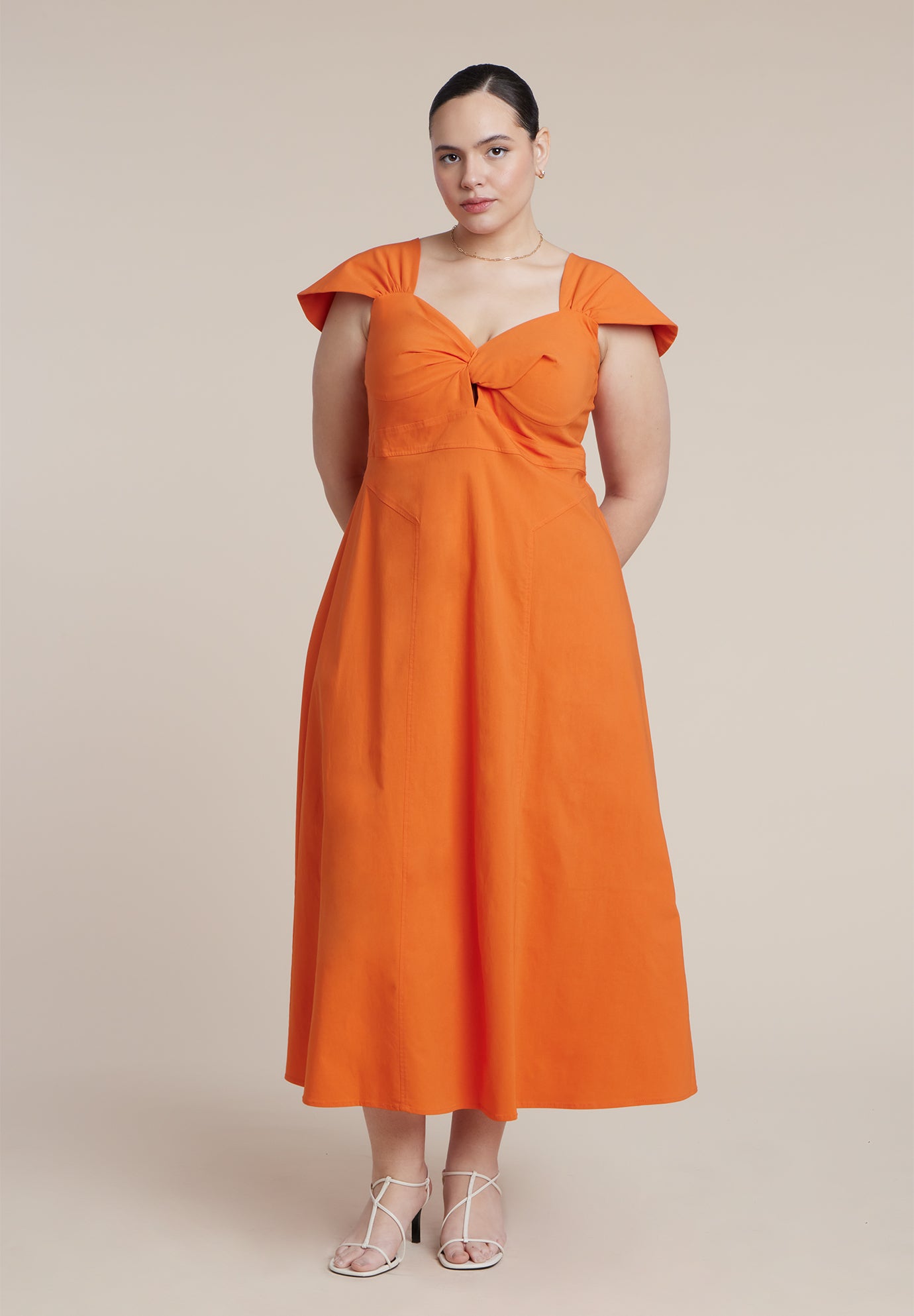 Twist-Detail Midi Dress image number 1