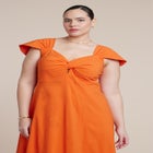 Twist-Detail Midi Dress image number null