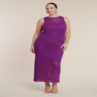 Floral Rope Knit Maxi Dresss image number null