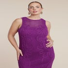Floral Rope Knit Maxi Dresss image number null