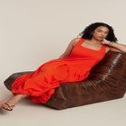 Drop-Waist Bubble Maxi Dress image number null