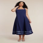 Halter Neck Poplin Midi Dress image number null
