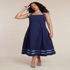 Halter Neck Poplin Midi Dress image number null