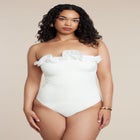 PatBO x ELOQUII Ruffle Detail One Piece Swimsuit image number null