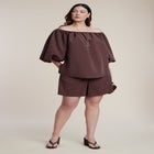 Peached Fabric Pull-On Short image number null