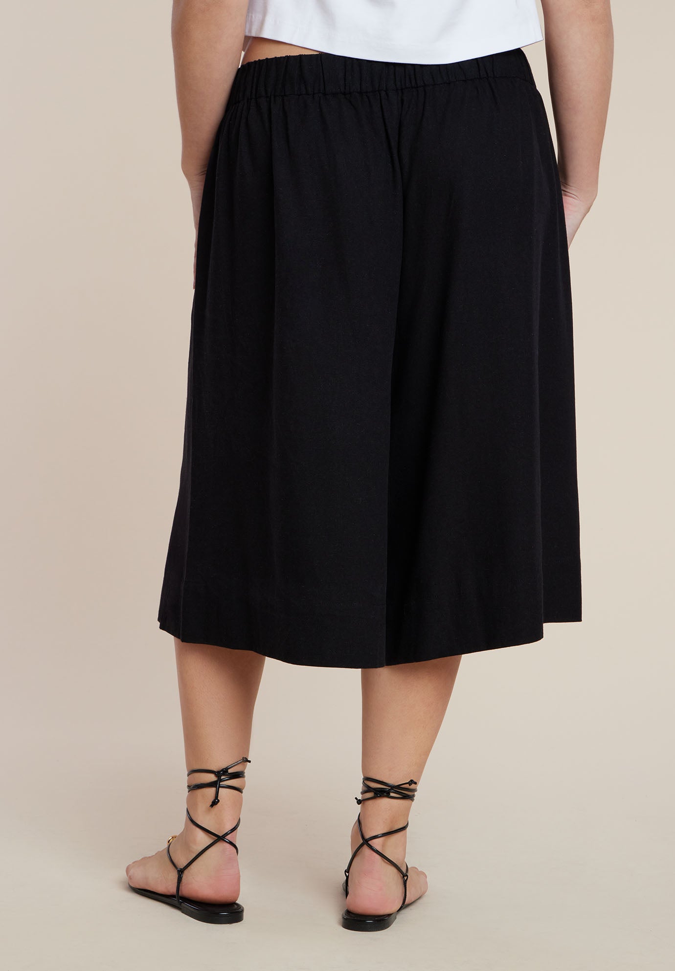 Wide-Leg Drawstring Culotte image number 2