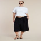 Wide-Leg Drawstring Culotte image number null