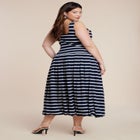 Striped Drop-Waist Bubble Maxi Dress image number null