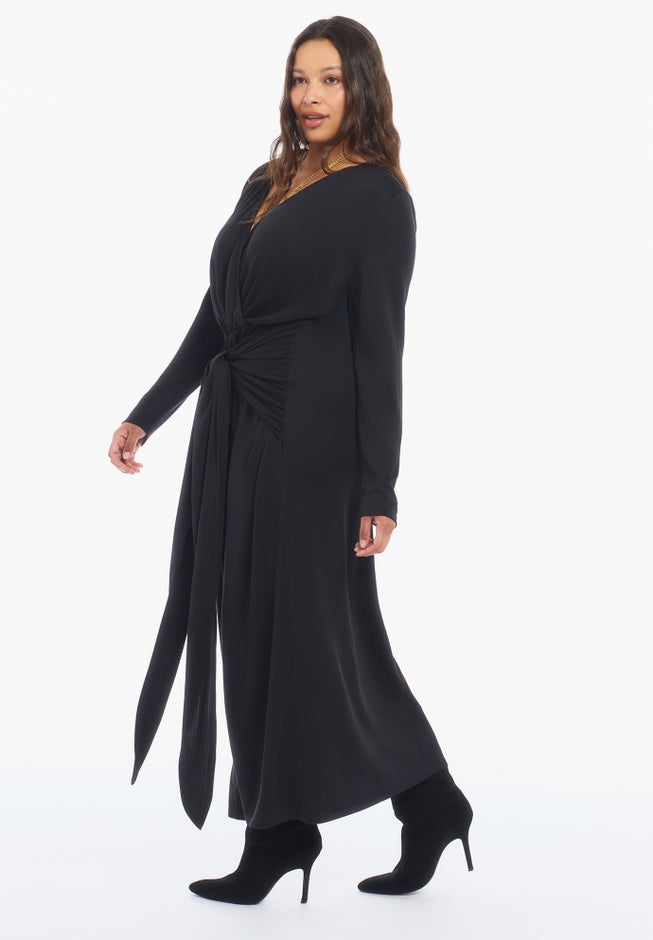Tie-Waist Knit Maxi Dress image number 3