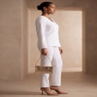 Shaped Crepe Jacket & Straight-Leg Pant Suit image number 2