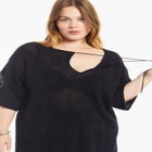 Tie-Neck Jacquard Knit Tunic image number null